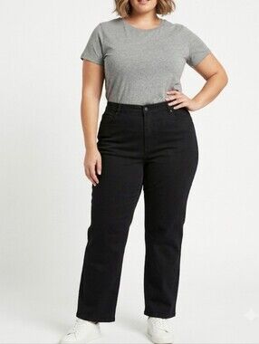 Catherines Right Fit Curvy Plus Petite Black Denim Jeans - 20WP